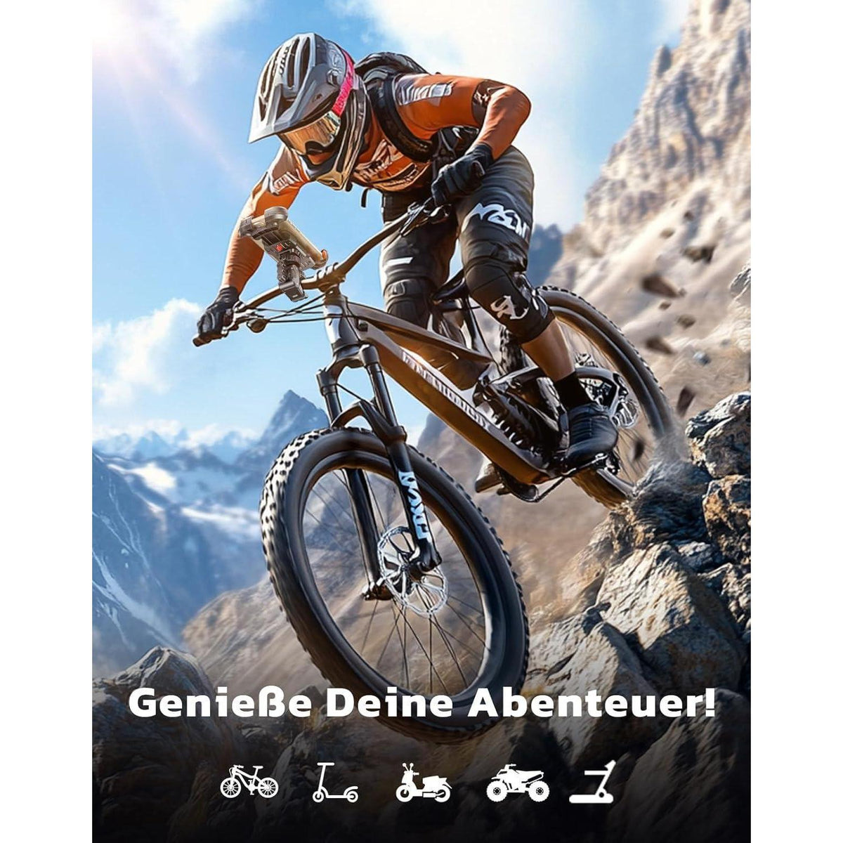 Fahrrad Handyhalterung 360° Drehbar & Schnellverschluss