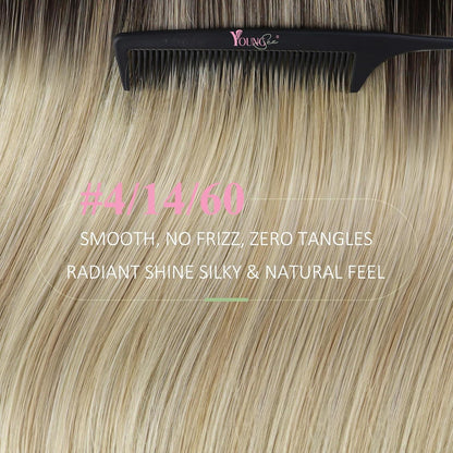 Echthaar Tape Extensions Balayage Braun Blond 45cm
