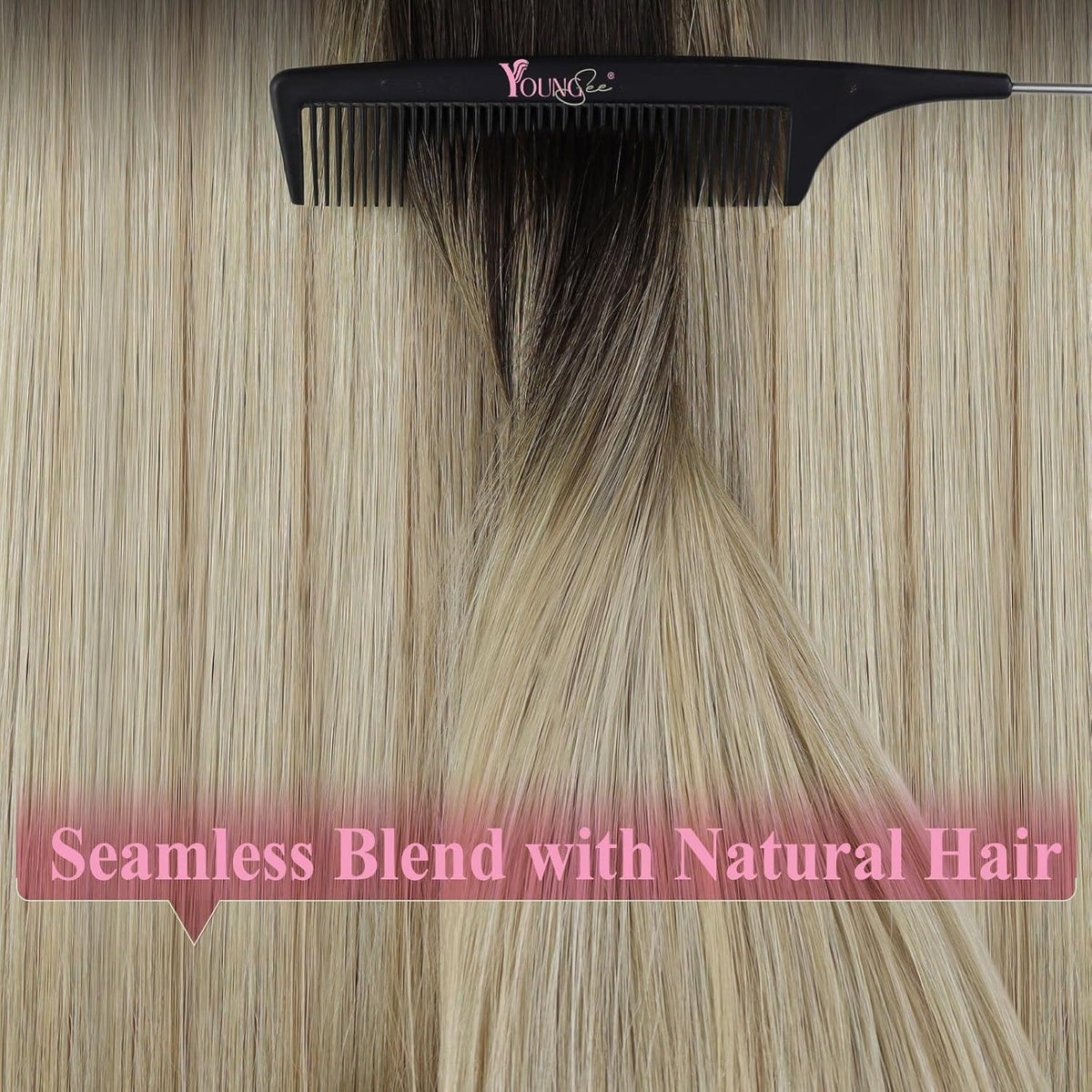 Echthaar Tape Extensions Balayage Braun Blond 45cm