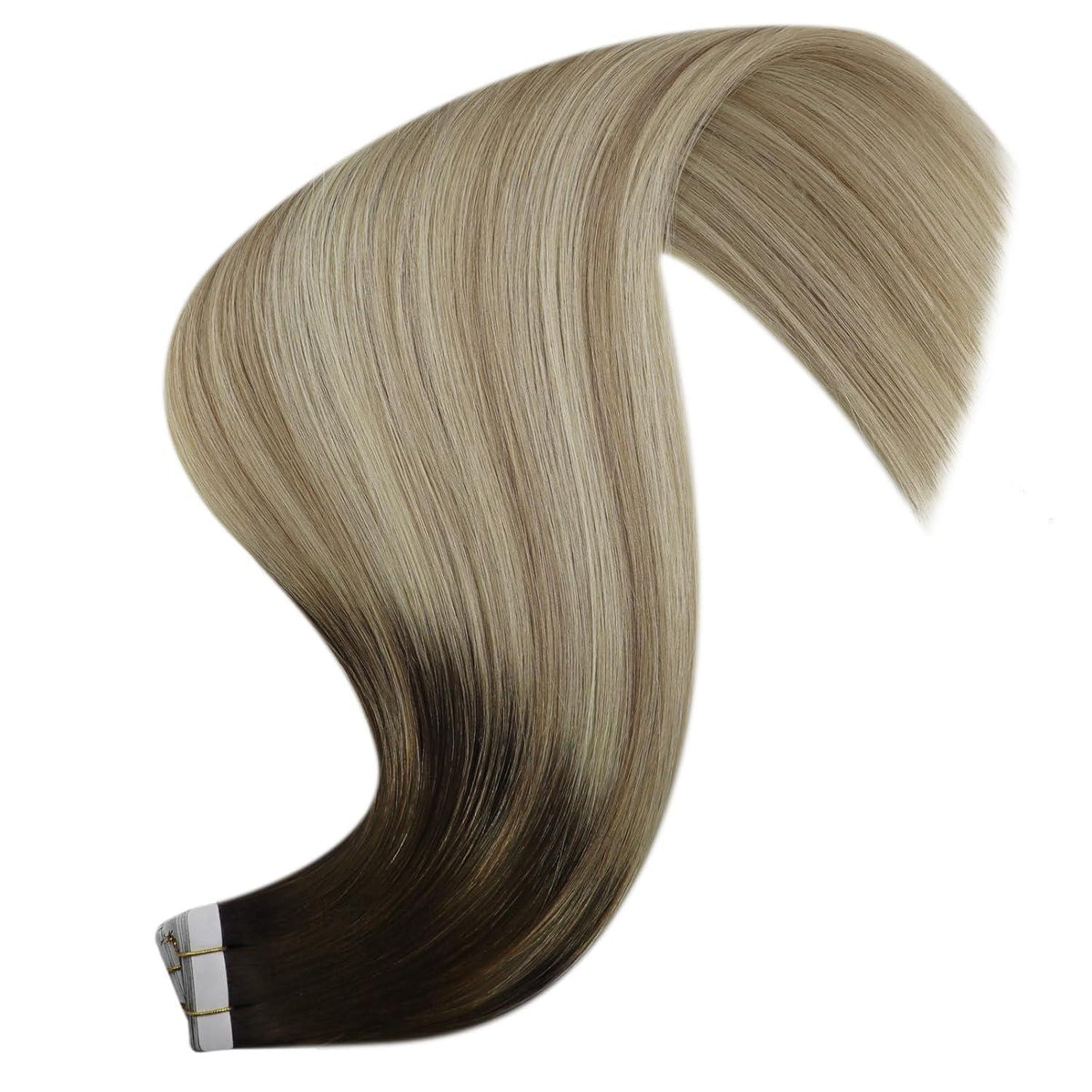 Echthaar Tape Extensions Balayage Braun Blond 45cm