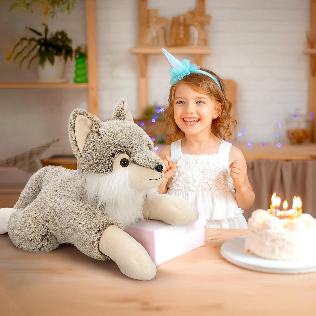 Riesiger Wolf Kuscheltier 77cm - Plüschtier Stofftier Geschenk