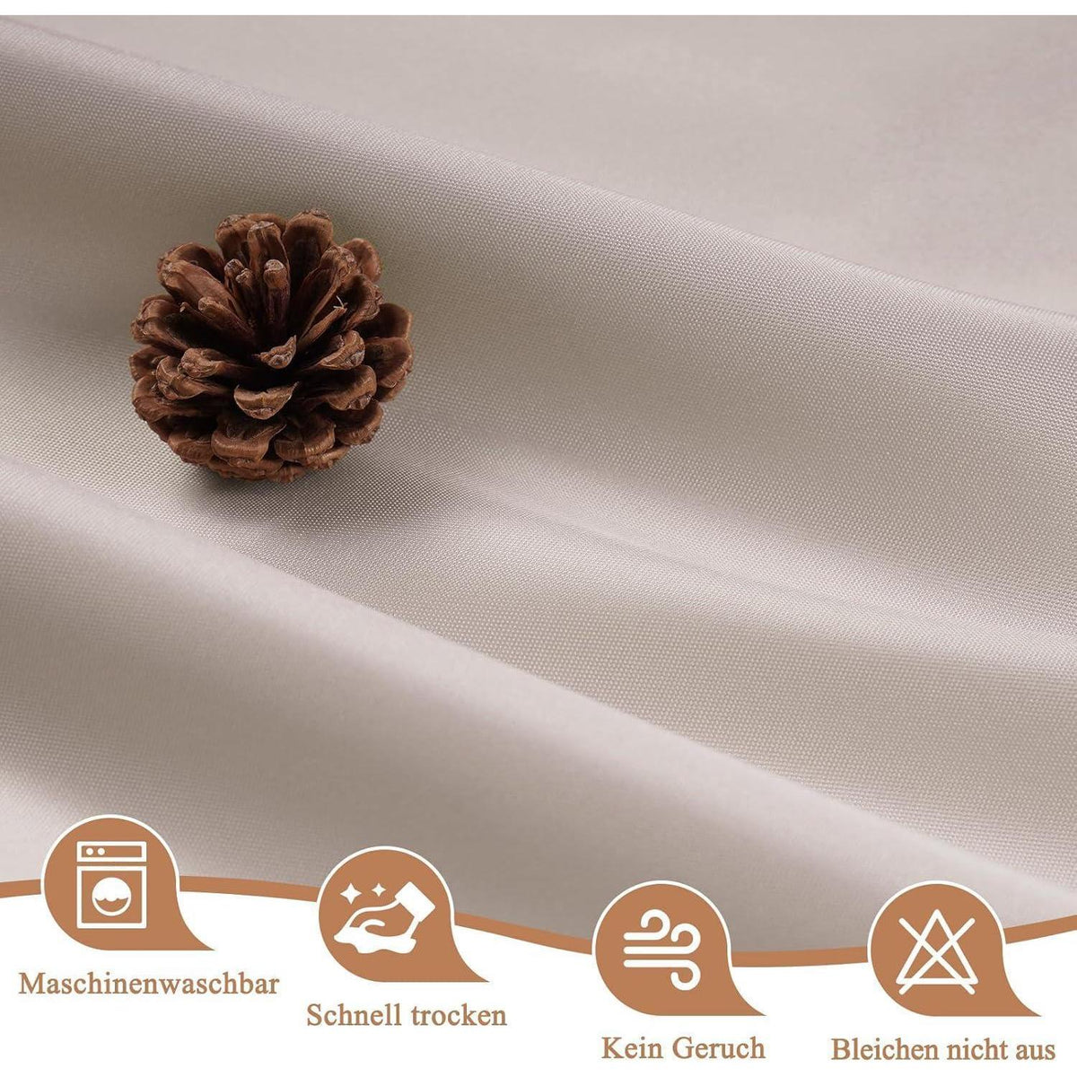 Wasserdichter Duschvorhang Stoff 180x200 cm Sandfarben