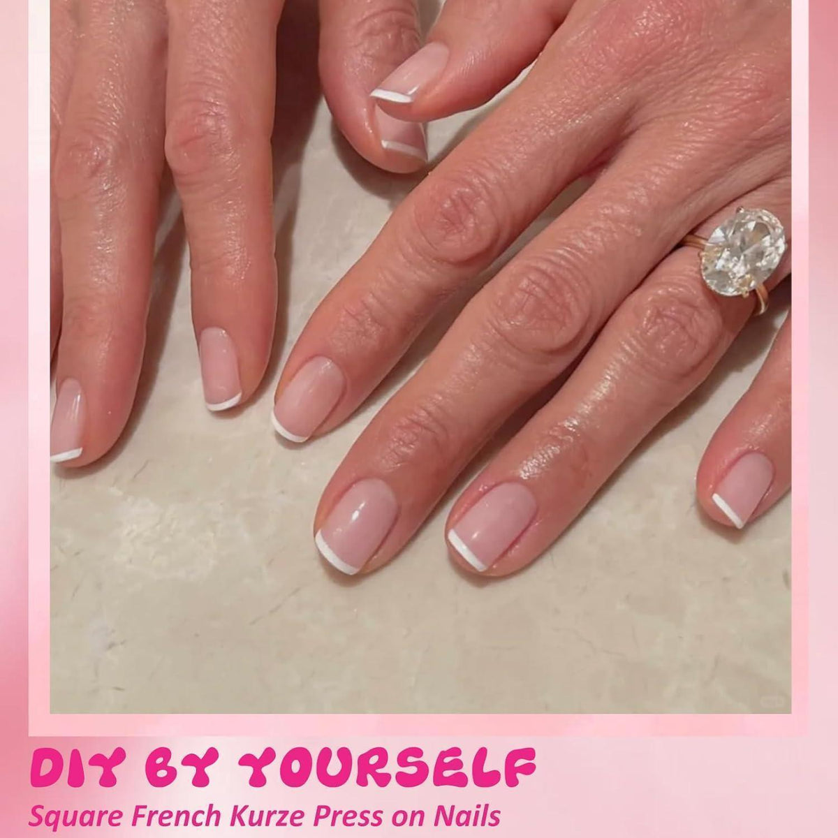 240 Falsche Nägel French Square Set mit Nagelöl