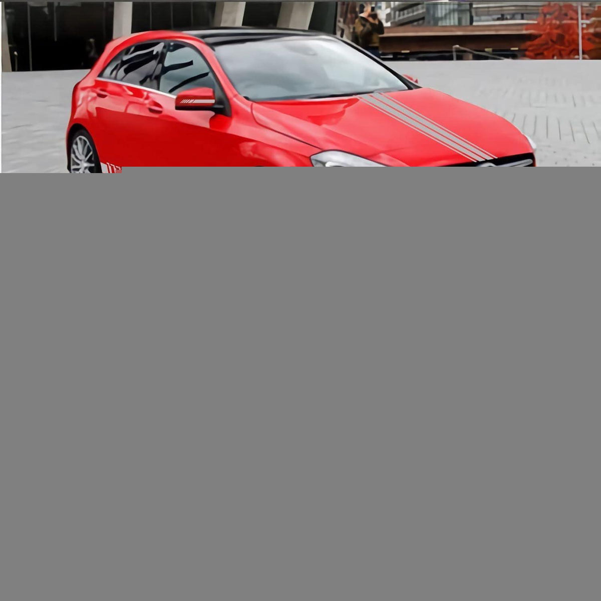 5x Racing Streifen Auto Aufkleber Set – Hellgrau