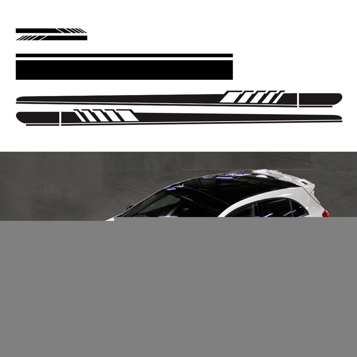 Racing Streifen Auto Aufkleber Set – 5 Stück Vinyl Dekoration