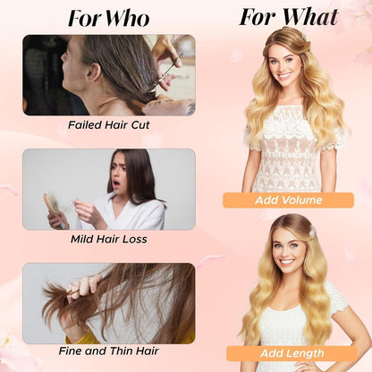 Remy Echthaar Clip-Ins, 35cm, Bleichmittel Weiß #70