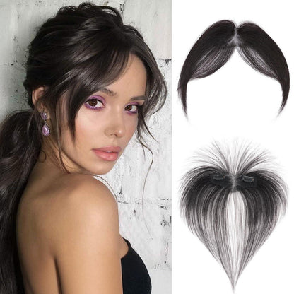 Echthaar Pony Clip-In | Natürliches Schwarz | Haar Topper