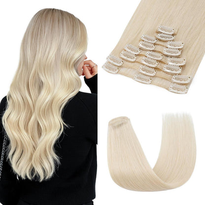 Remy Echthaar Clip-In Haarverlängerung Blond 50cm