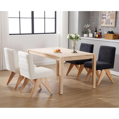 Esszimmerstühle Set 4er – Chenille Akzentstühle mit Holzbeinen