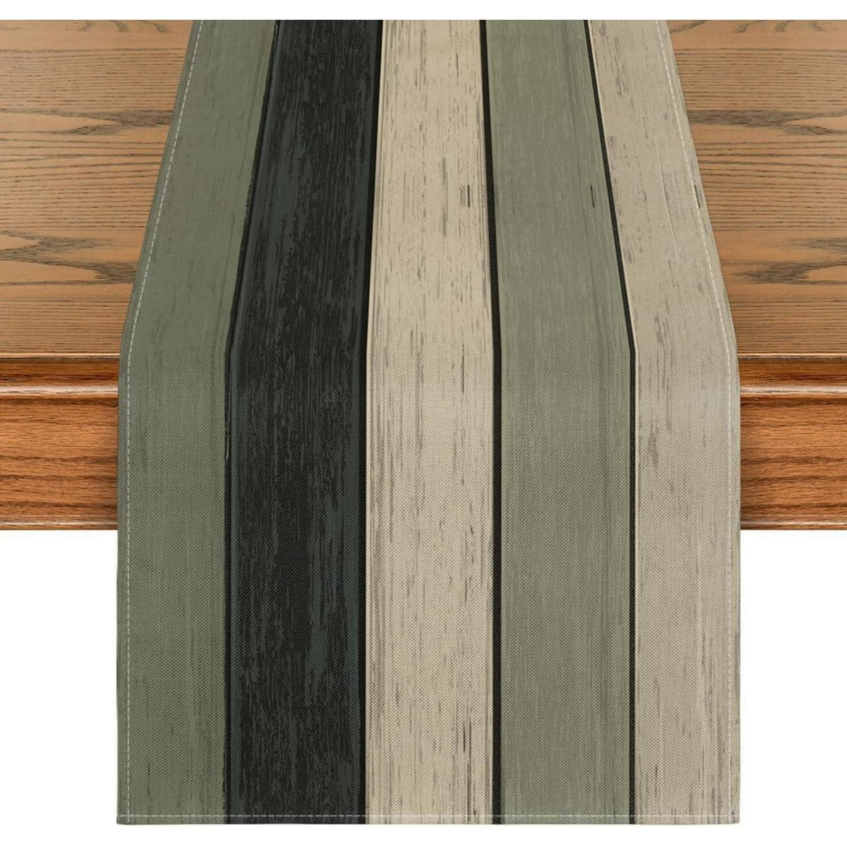 Tischläufer Holz Planken Antik Rustikal Schwarz 40x140 cm