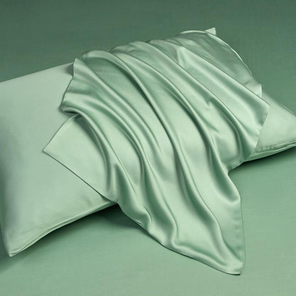 Bettwäsche-Set 4tlg. Grün Bambus-Polyester, 135x200 cm