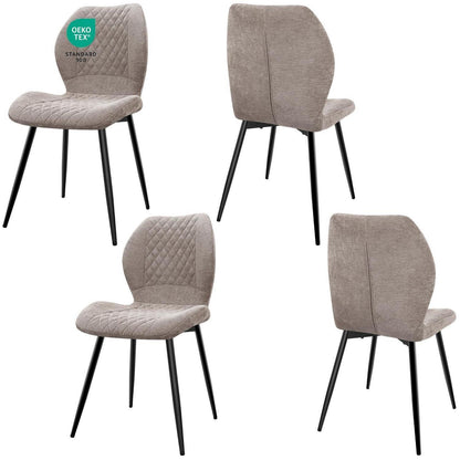 Gepolsterte Esszimmerstühle 4er Set – Braun, Modern & Komfortabel