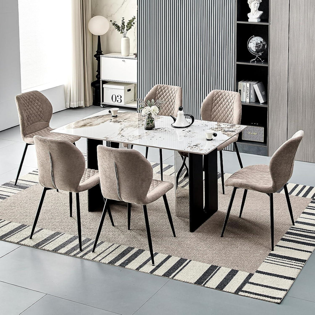 Gepolsterte Esszimmerstühle 4er Set – Braun, Modern & Komfortabel