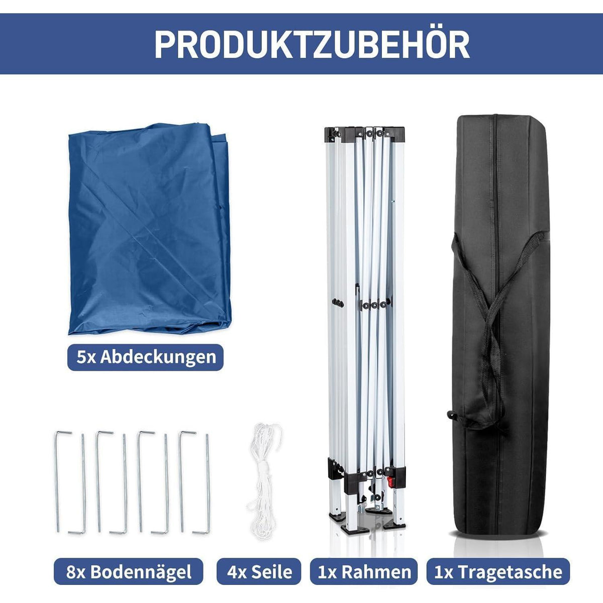 3x3m Pop-Up Pavillon – Wasserdicht & Höhenverstellbar (Blau)