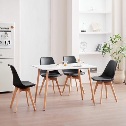 Esszimmer-Set Holz mit 4 skandinavischen Stühlen
