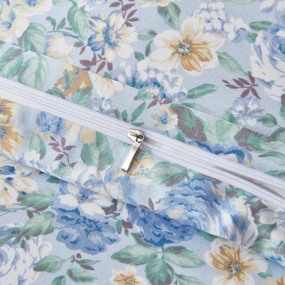 Blumenmuster Bettwäsche 135x200 Baumwolle Blau