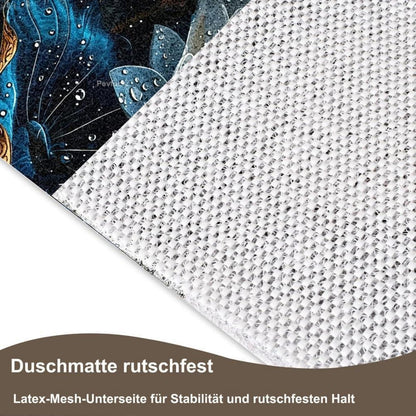 Rutschfeste Duschmatte 130x130 cm – Modernes Lotus-Muster