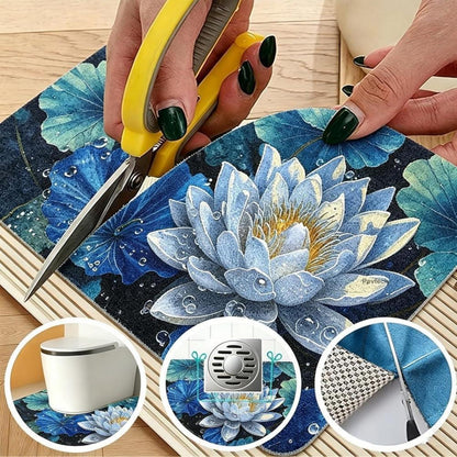 Rutschfeste Duschmatte 90x140 cm – Modernes Lotus-Muster