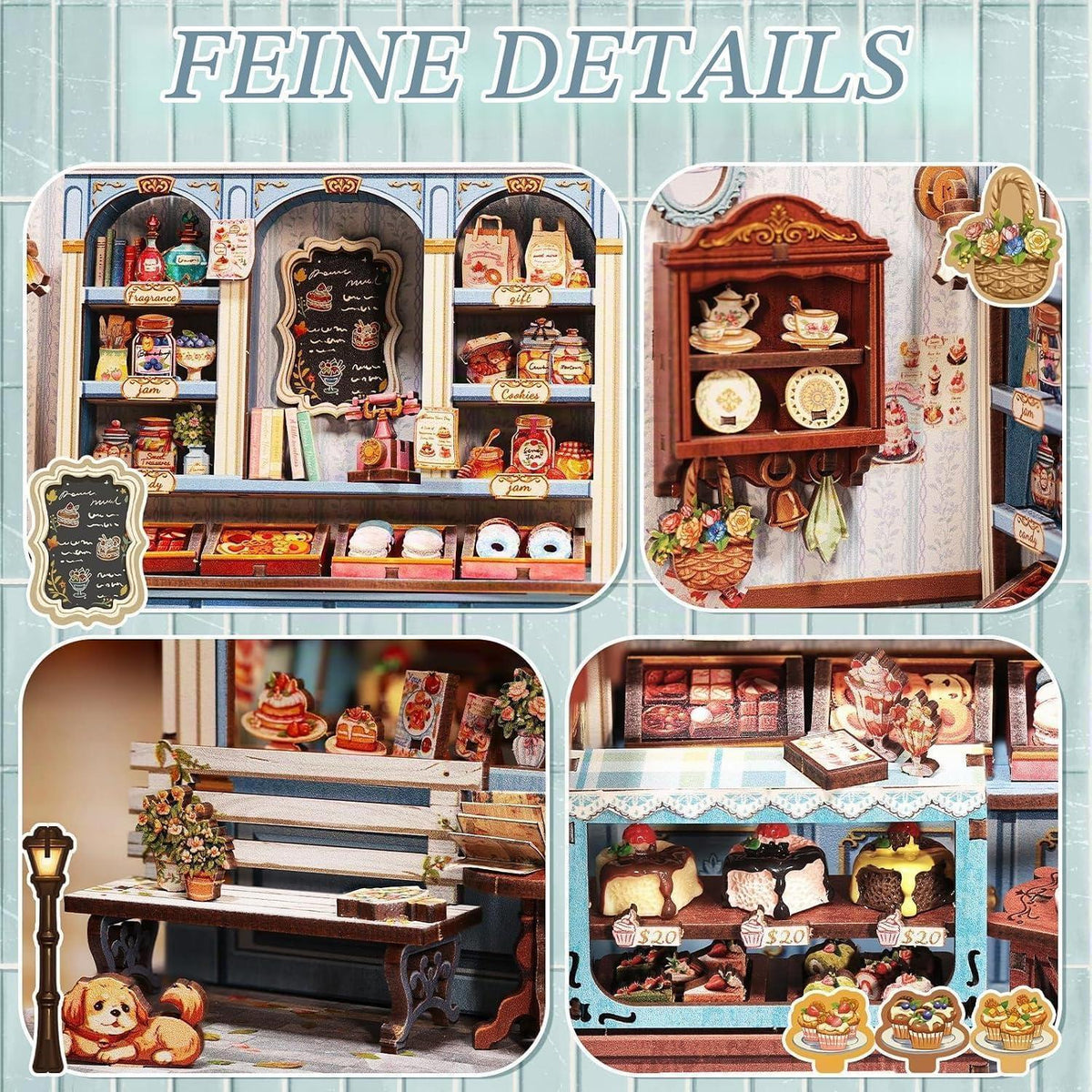 Puppenhaus Bausatz "Sweet Marie" – 3D Puzzle Buchregal Dekoration