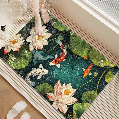 Rutschfeste Duschmatte 150x150 cm – Modernes Lotus-Muster
