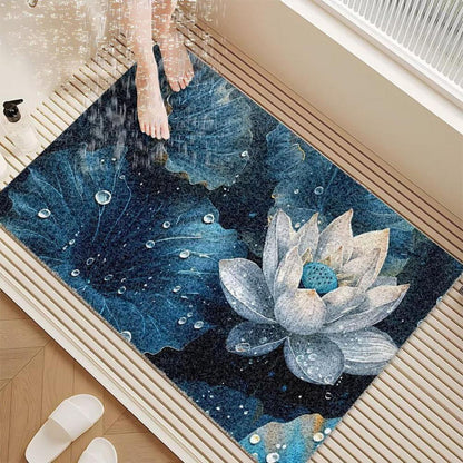 Rutschfeste Duschmatte 120x150 cm – Modernes Lotus-Muster
