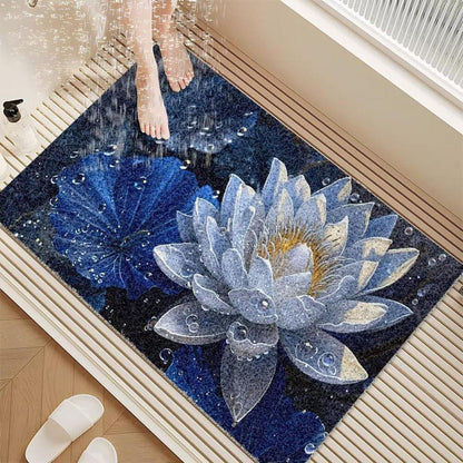 Rutschfeste Duschmatte 120x120 cm – Modernes Lotus-Muster