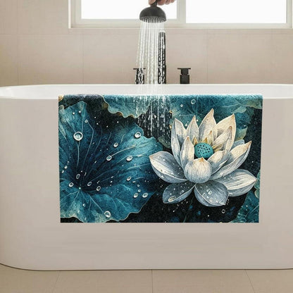 Rutschfeste Duschmatte 70x150 cm – Modernes Lotus-Muster