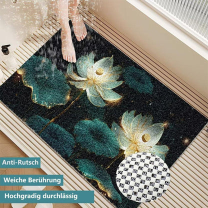 Rutschfeste Duschmatte 80x150 cm – Modernes Lotus-Muster
