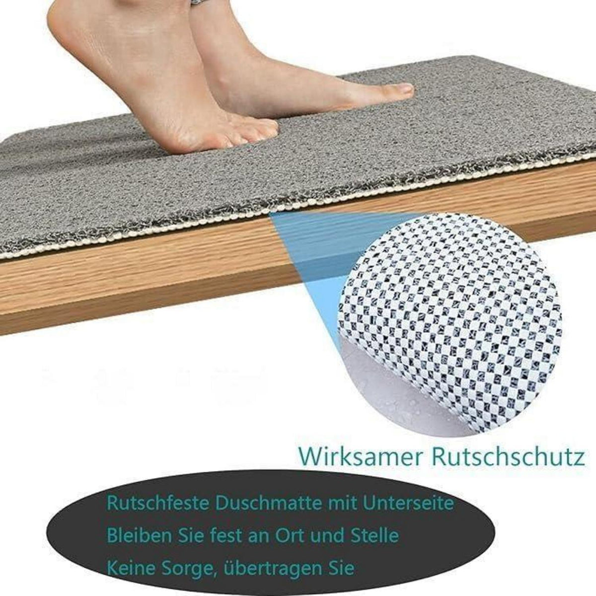 Rutschfeste Duschmatte 150x150 cm – Modern & Komfortabel