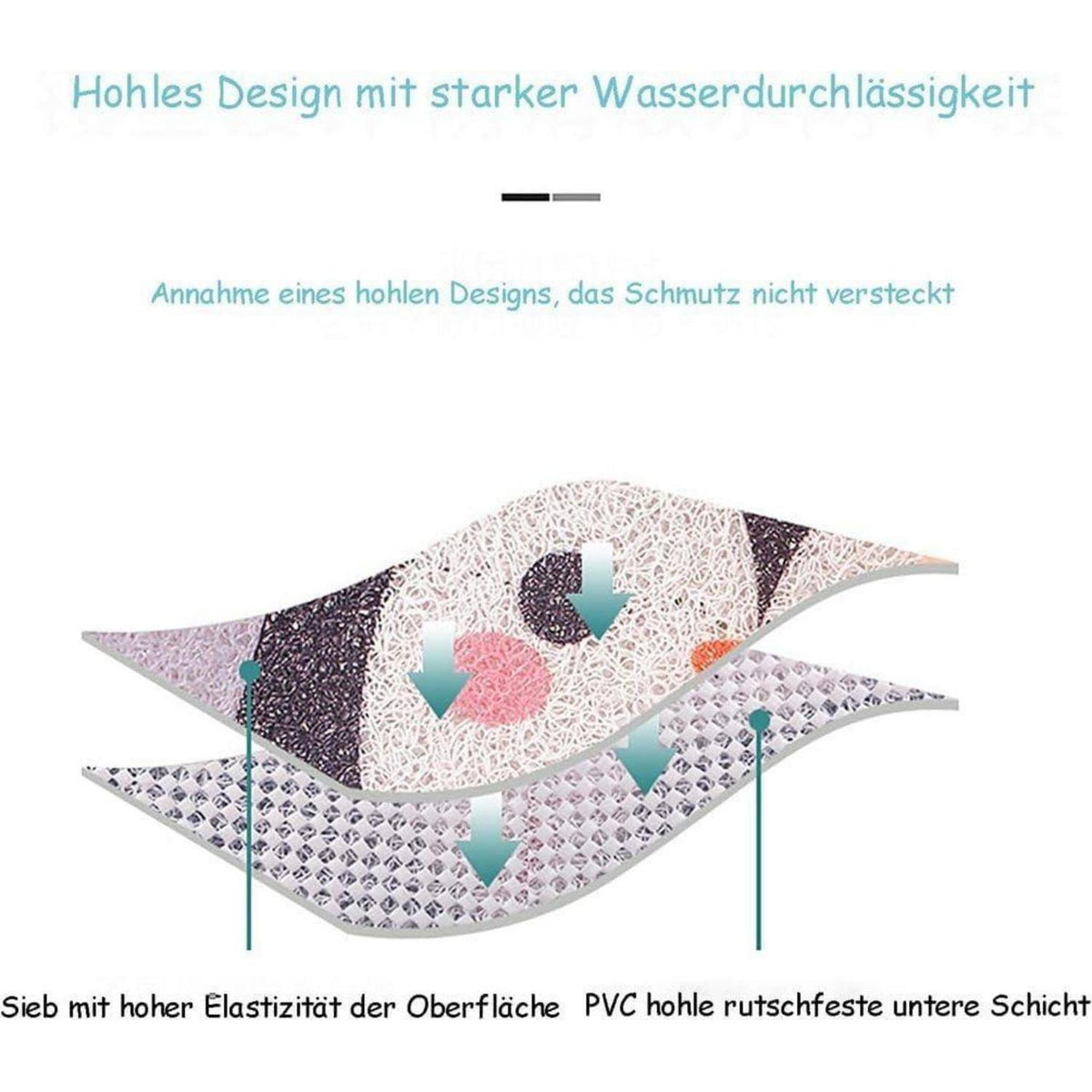 Rutschfeste Duschmatte 100x100 cm – Modernes Lotus-Muster