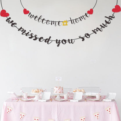 Willkommensdeko Set mit Herzen & Haus – Home Decor Banner