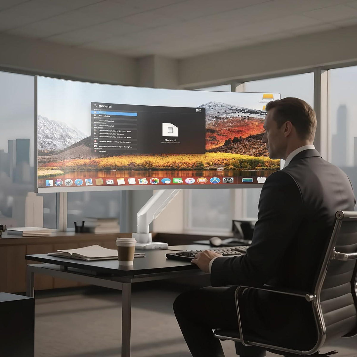 Monitorhalterung Gasfederarm für Ultrawide bis 49 Zoll
