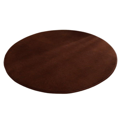 Runder Korallensamt Teppich – Rutschfest, 180cm, Kaffeebraun