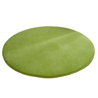 Runder Korallensamt Teppich – Rutschfest, Grasgrün, 200cm