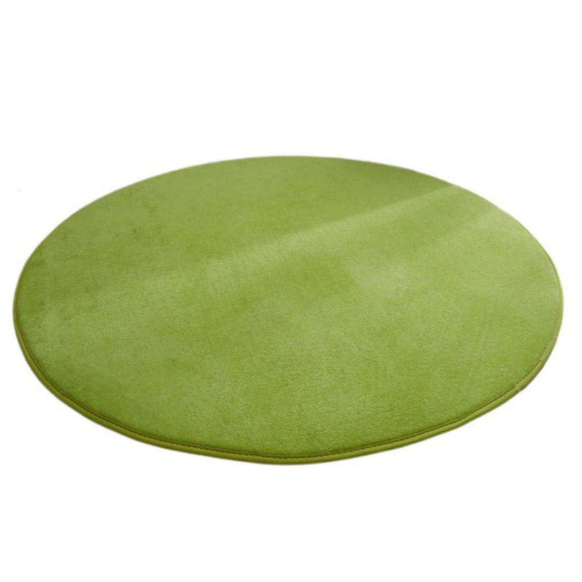 Runder Korallensamt Teppich – Rutschfest, Grasgrün, 180cm