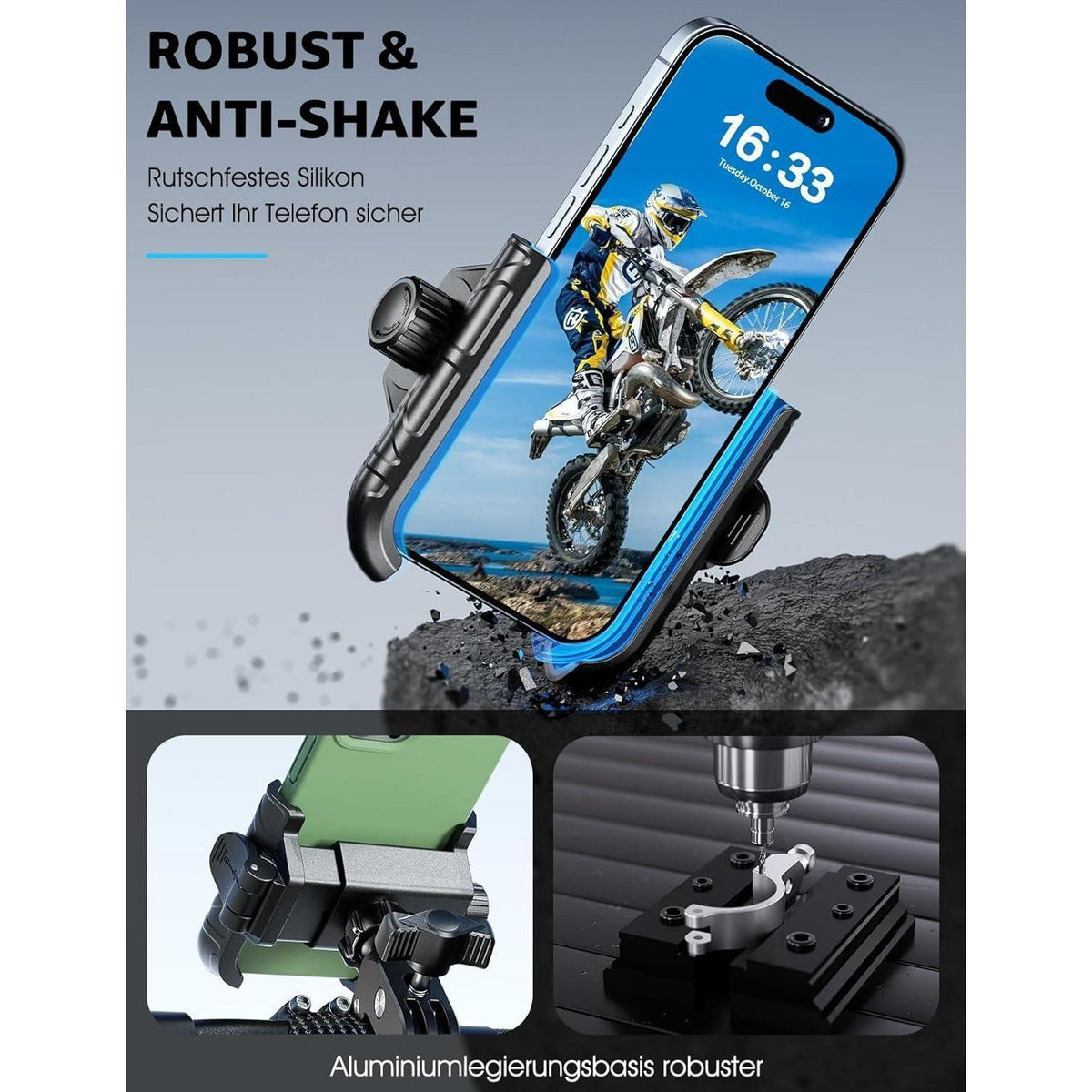 Motorrad Handyhalterung Universal 2025 Schnellspanner
