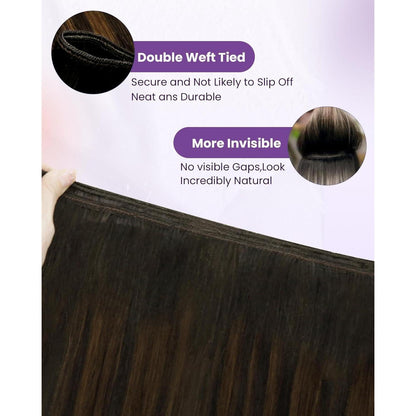 Echthaar Tressen Braun Balayage Ombre 45cm #2/8/2