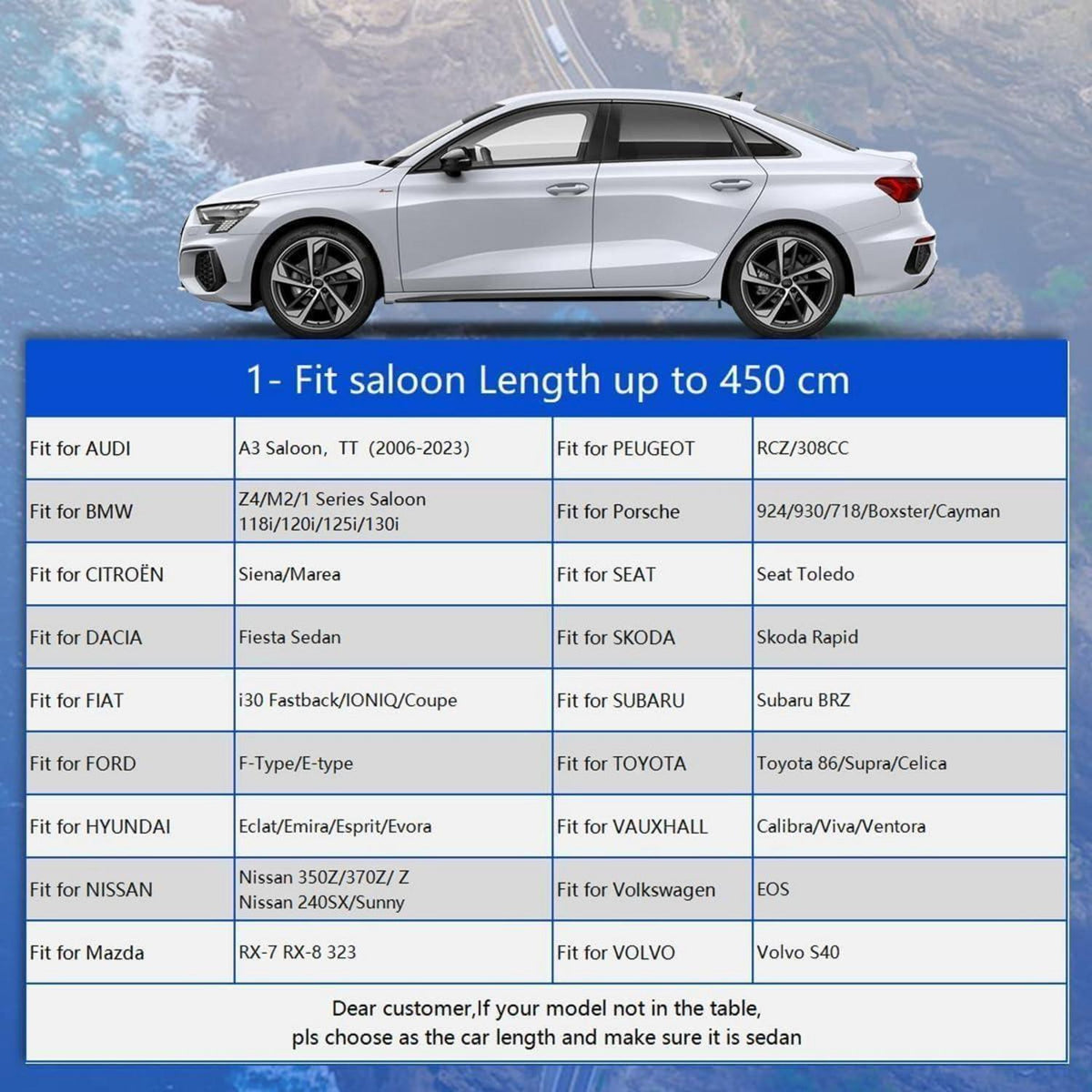 Wasserdichte Autoabdeckung für Porsche, BMW, Audi & Co. (bis 450cm)