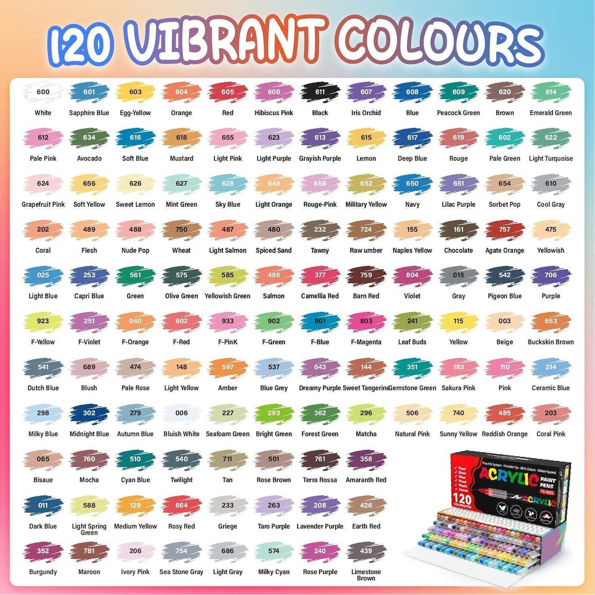120 Acrylmarker Set für Steine, Glas & Co. – Vielseitig & Kreativ