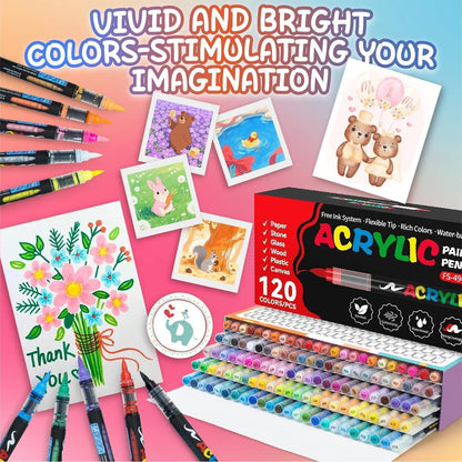 120 Acrylmarker Set für Steine, Glas & Co. – Vielseitig & Kreativ