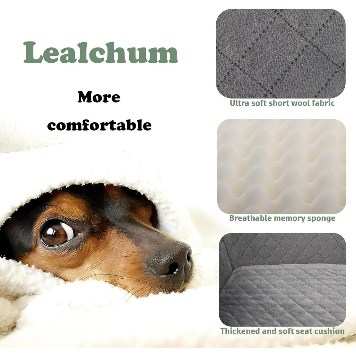 Hunde-Autositz Large – Weicher Memory-Schaum & Sicherheitsleine
