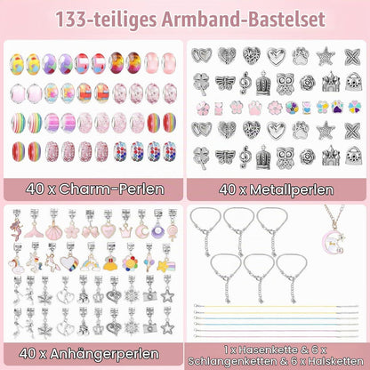 Schmuck Bastelset Mädchen 133 Teile mit Schmuckkästchen