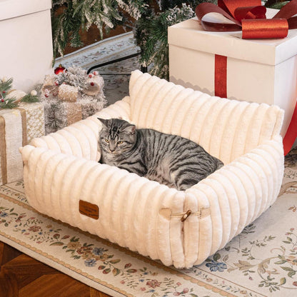 Flauschiges Katzensofa mit abnehmbarem Bezug – 63x55 cm