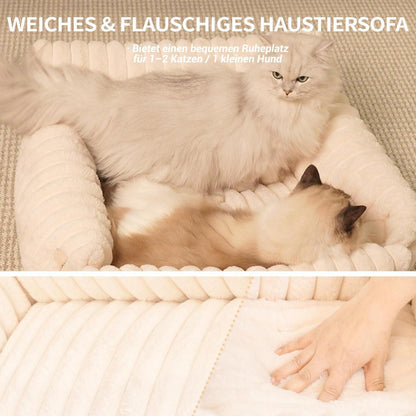 Flauschiges Katzensofa mit abnehmbarem Bezug – 63x55 cm