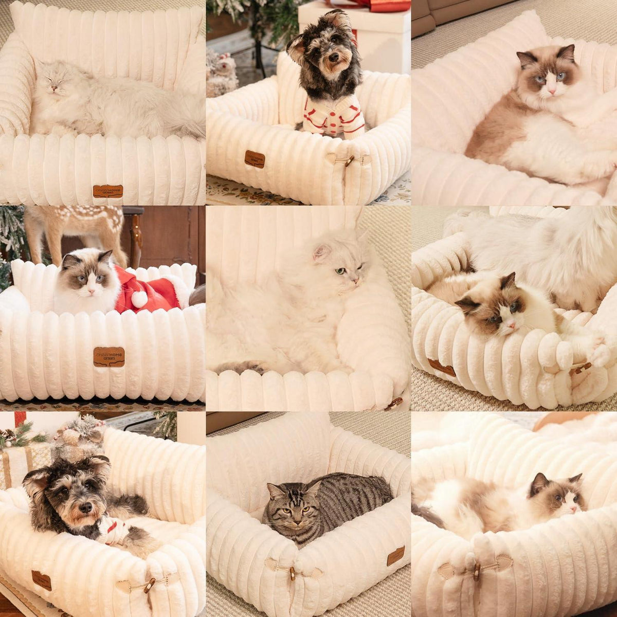 Flauschiges Katzensofa mit abnehmbarem Bezug – 63x55 cm