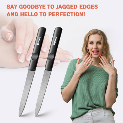 Nagelfeilen-Set Edelstahl doppelseitig Diamant-Staub 2 Stück