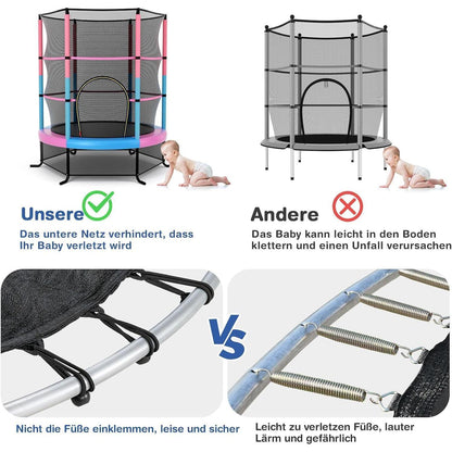 GYMAX Gartentrampolin 165 cm mit Sicherheitsnetz