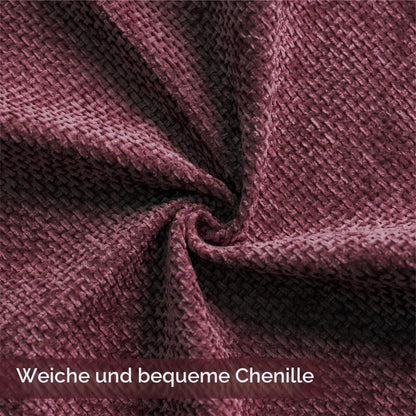 2x Kissenbezug Weinrot 30x50 Chenille - Weich & Dekorativ
