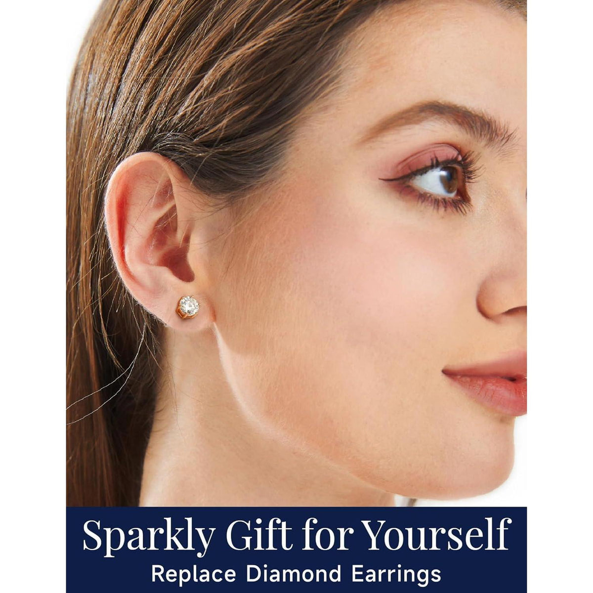 Moissanit Ohrstecker 585 Roségold 1 Karat hypoallergen Geschenk für Frauen