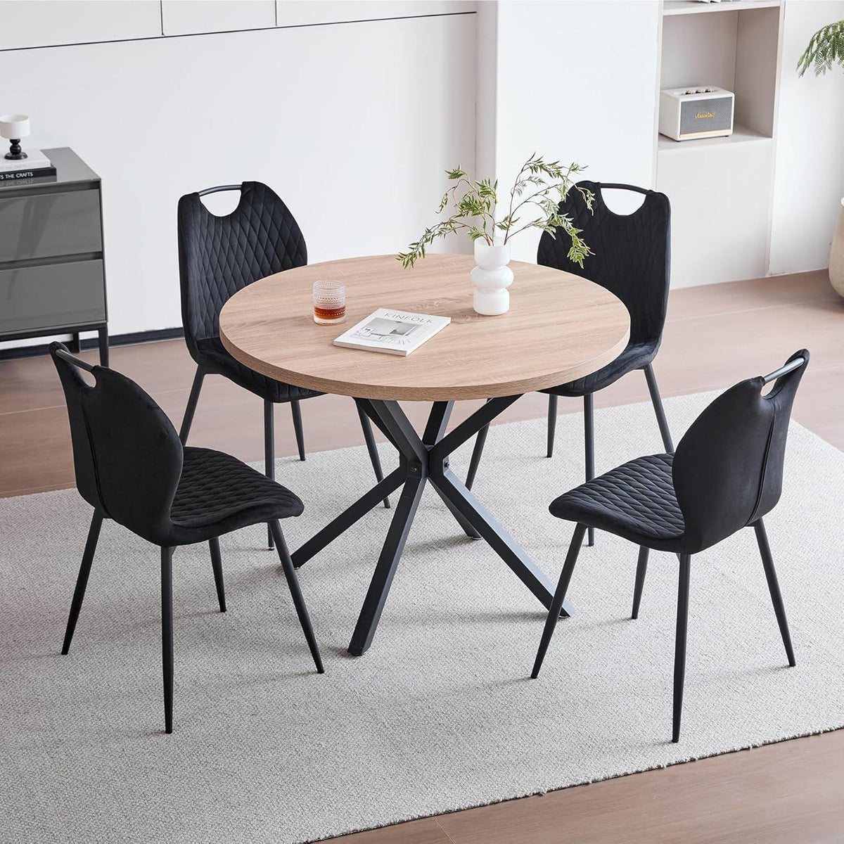 Esszimmerstühle Set 4 – Modern & Bequem Schwarz